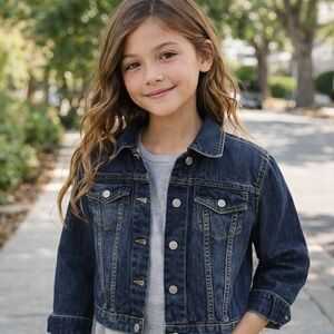 Gymboree Denim Jacket Girls Large 10-12 Classic Dark Wash
